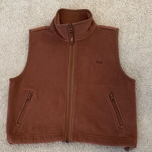 TNA Fleece Vest, Chestnut, Size XS